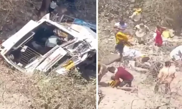 बड़ा हादसा : खाई में गिरी यात्रियों से भरी बस; दो लोगों की मौत और 20 घायल,रेस्क्यू जारी