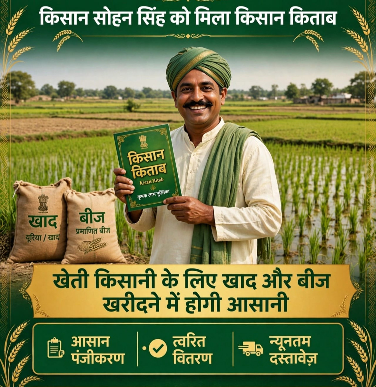 किसान सोहन सिंह को मिली किसान किताब